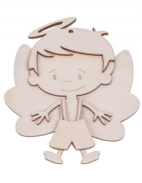 Dřevěná dekorace KLUK ANDÍLEK 15x17 cm