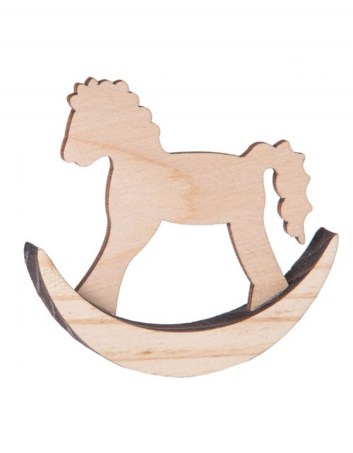 Dřevěná dekorace KONÍK na podstavci 7 cm