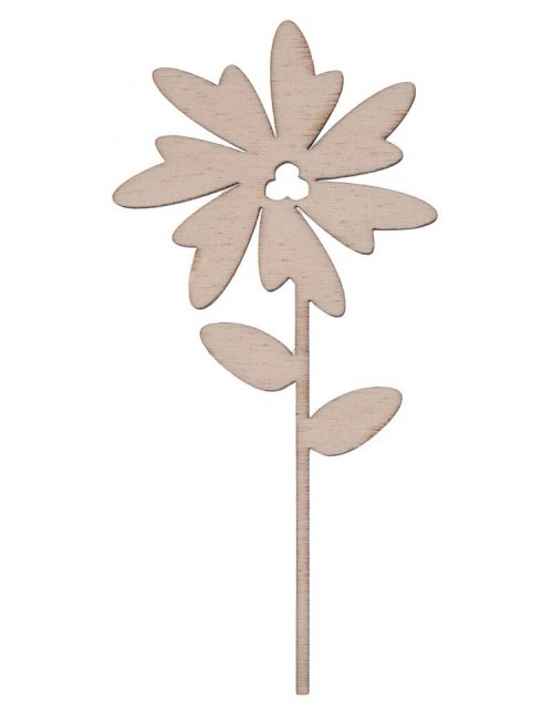 Dřevěná dekorace KVĚTINA 1, 14x7 cm