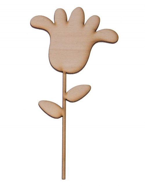 Dřevěná dekorace KVĚTINA 2, 14x7 cm