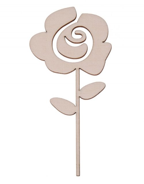 Dřevěná dekorace KVĚTINA 4, 14x7 cm