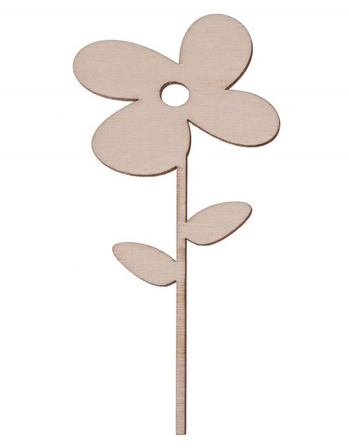 Dřevěná dekorace KVĚTINA 8, 14x6 cm