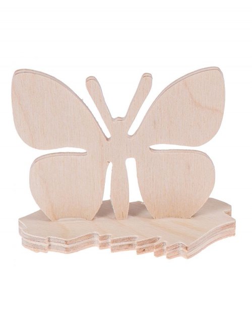 Dřevěná dekorace MOTÝLEK 7 cm