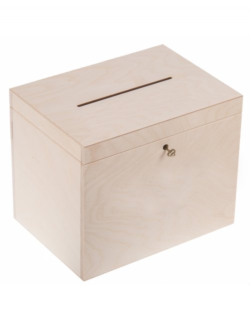 Dřevěná schránka na dopisy se zámkem 29x20x23 cm