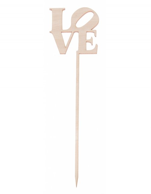 Dřevěná zapichovací ozdoba LOVE 21x12 cm