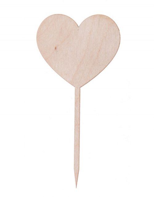 Dřevěná zapichovací ozdoba SRDÍČKO 9x4 cm