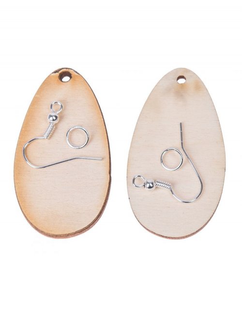 Dřevěné náušnice VAJÍČKA 4,5 cm