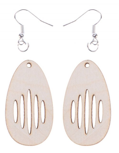 Dřevěné náušnice OZDOBNÁ VAJÍČKA 4,5 cm