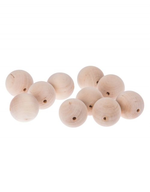 Dřevěné navlékací korálky ø4 cm, sada 10ks