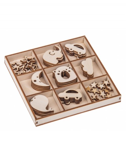 Dřevěné ozdoby k dekoraci - dekorační sada DĚTSKÝ POKOJ