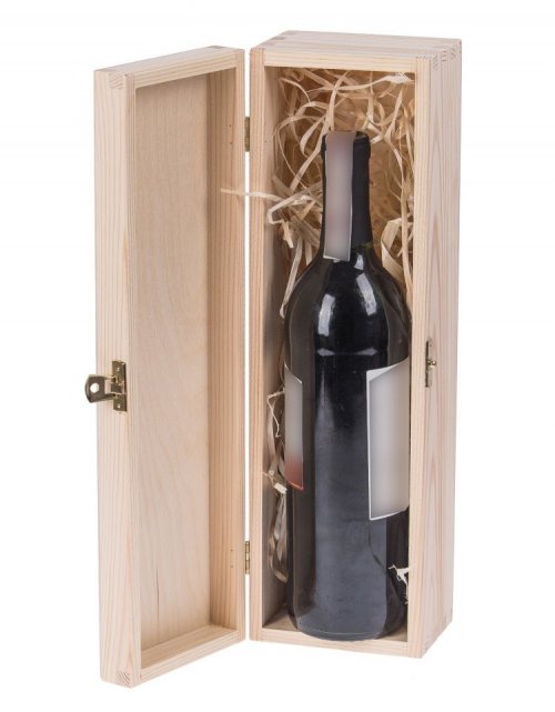 Dřevěný dárkový box na alkohol 36x11x10 cm, barva přírodní