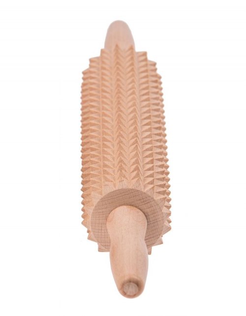 Dřevěný kuchyňský váleček na maso ø6x46 cm, zubatý