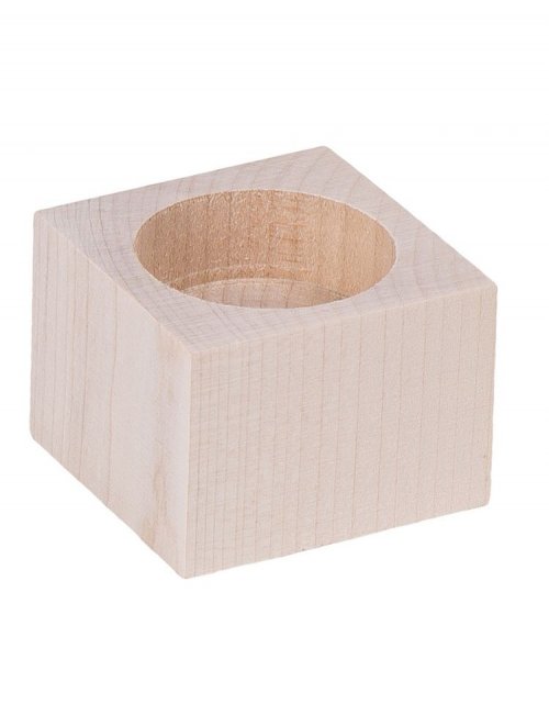 Dřevěný svícen 5x5x4 cm, bukové dřevo