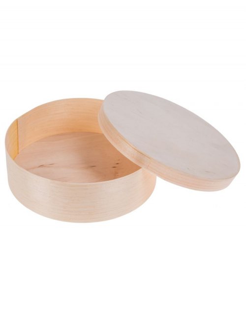 Kulatá dřevěná krabička s víčkem