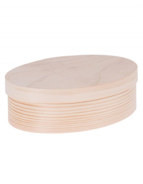 Oválná dřevěná krabička s víčkem