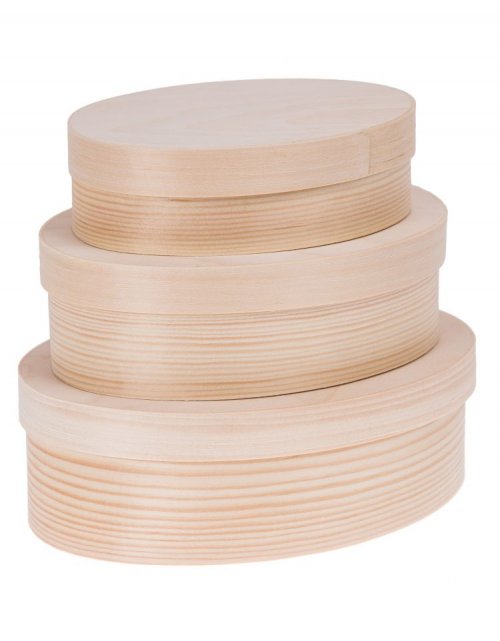 Sada oválných krabiček s víčkem 3v1