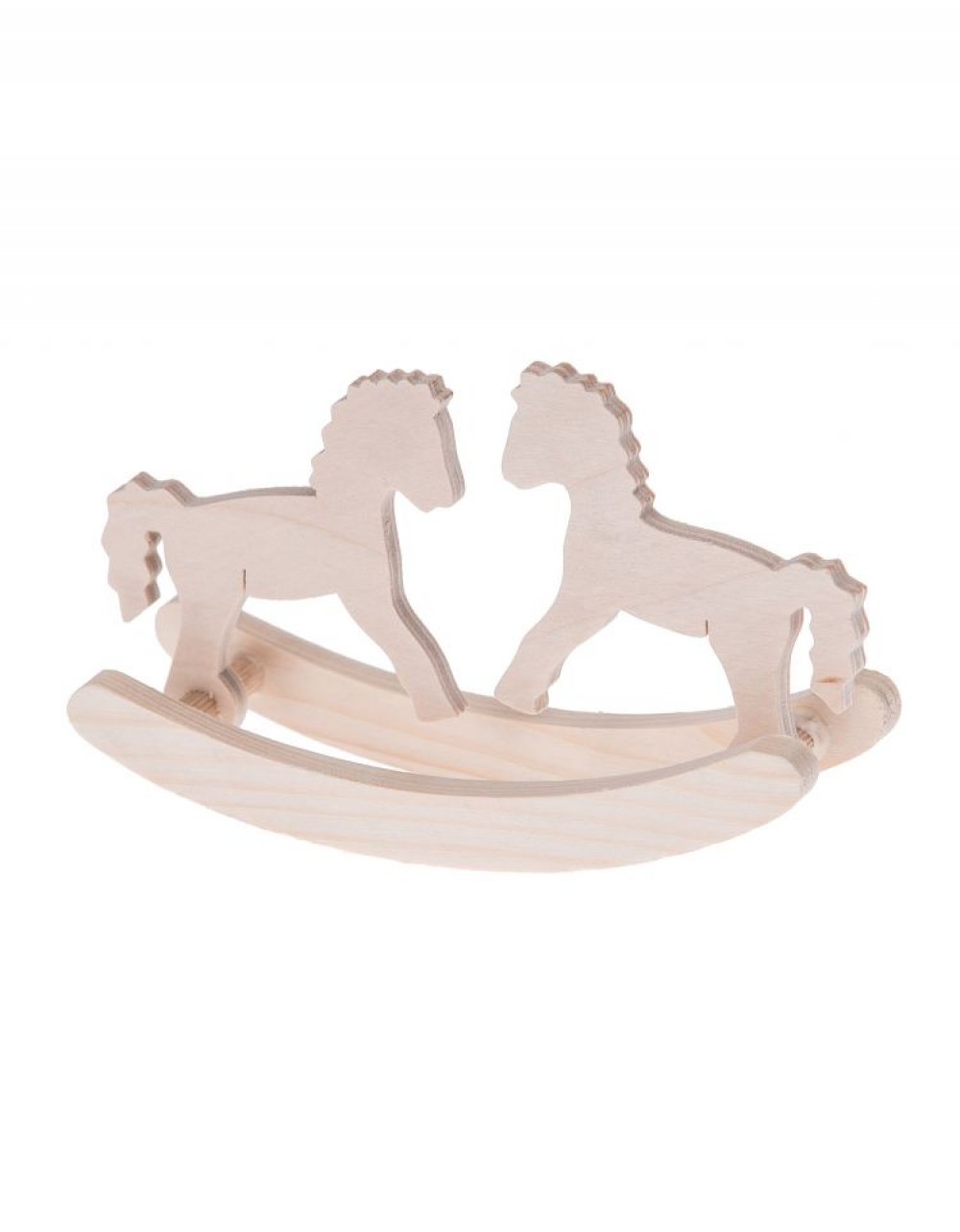 Dřevěná dekorace KONÍCI NA HOUPAČCE 13 cm