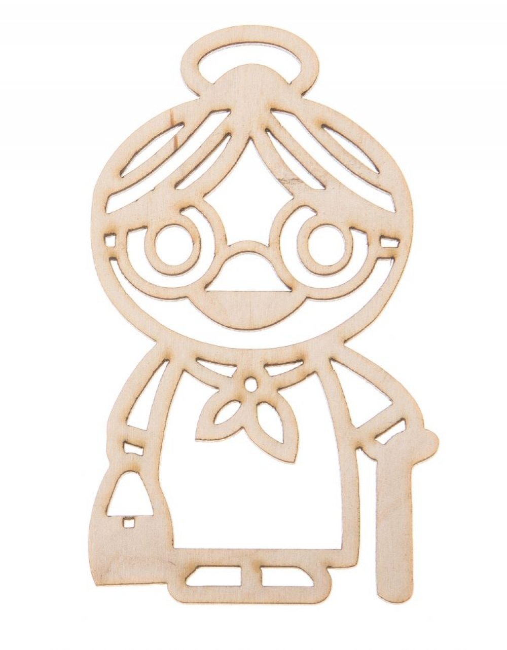 Dřevěná dekorace BABČA 6x10 cm