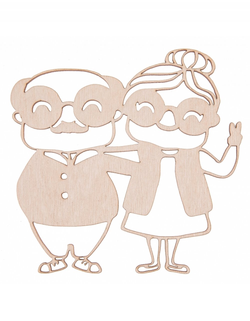 Dřevěná dekorace BABI S DĚDOU 11x11 cm