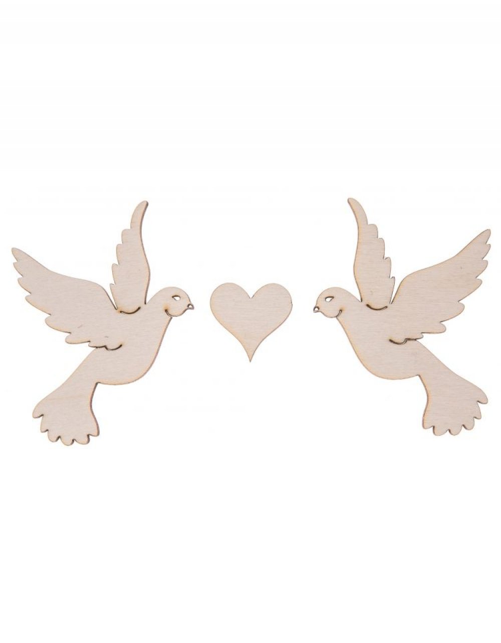 Dřevěná dekorace HOLOUBCI SE SRDÍČKEM