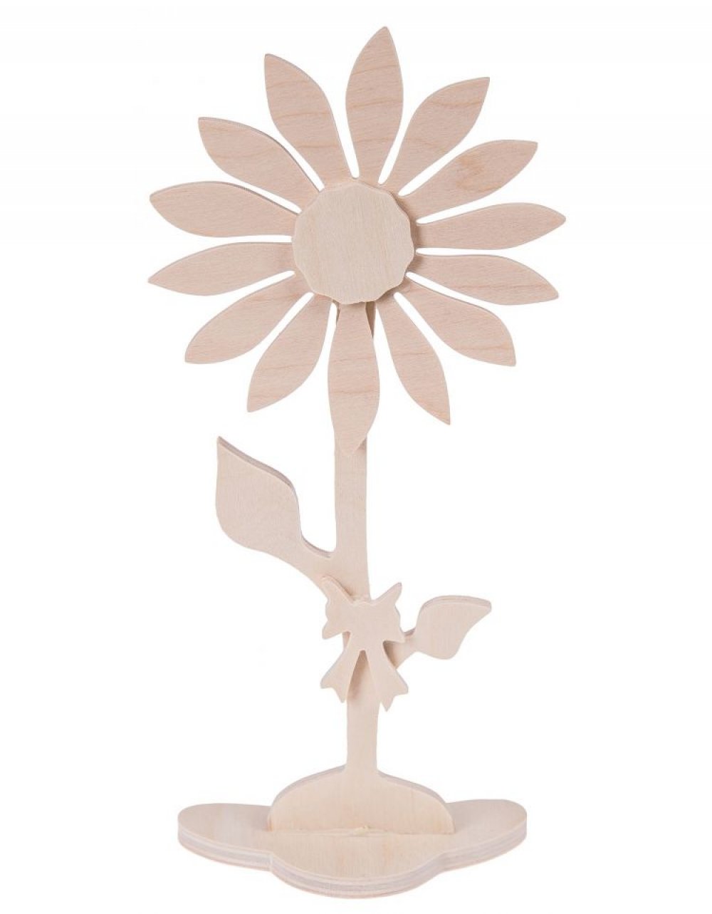 Dřevěná dekorace KVĚTINA na podstavci 20 cm