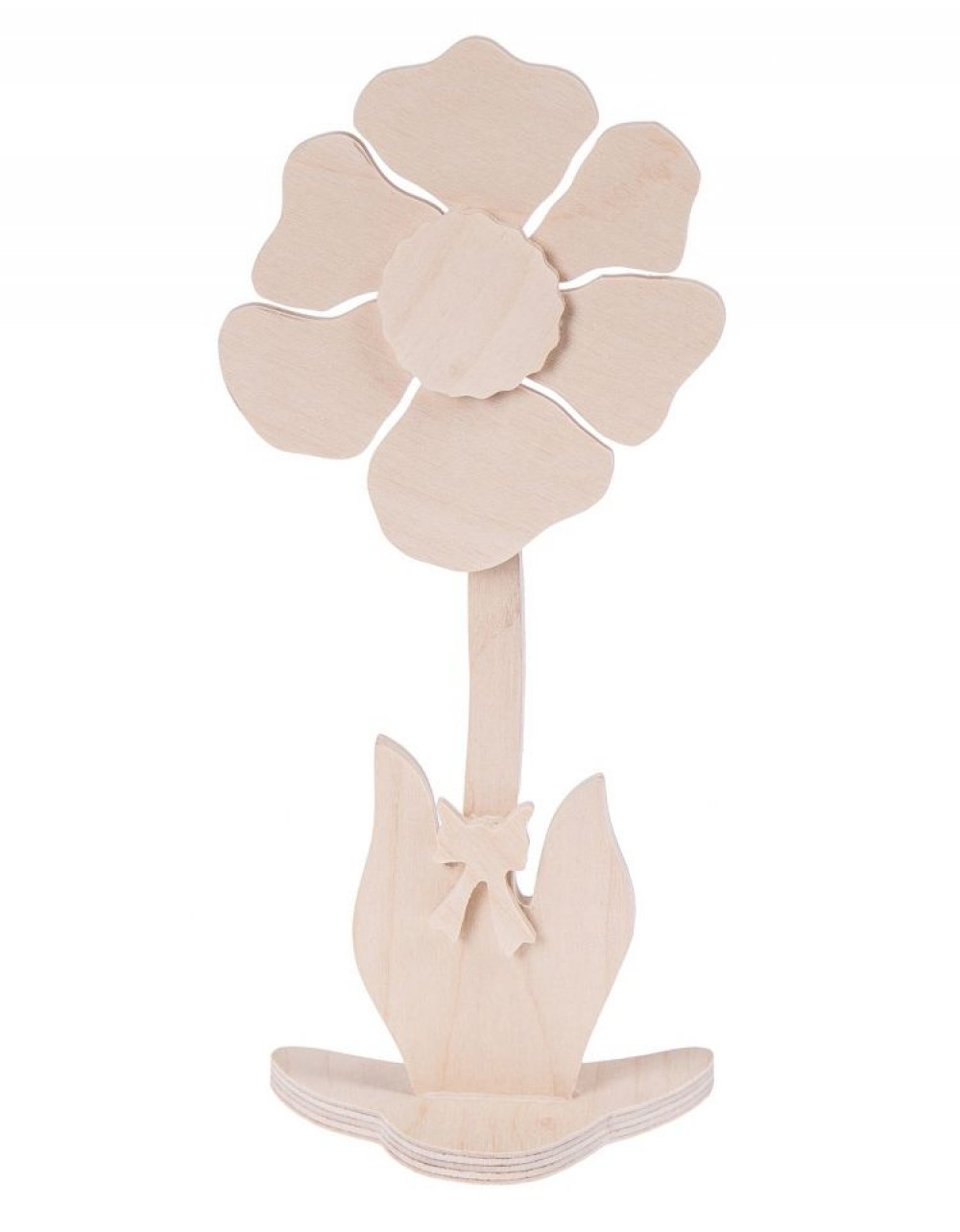 Dřevěná dekorace KVĚTINKA na podstavci 20 cm