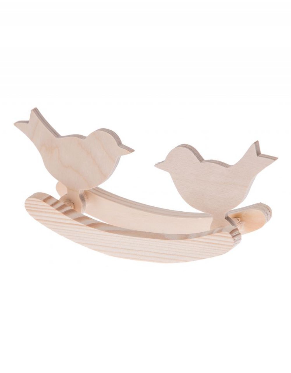 Dřevěná dekorace PTÁČCI na podstavci 16 cm