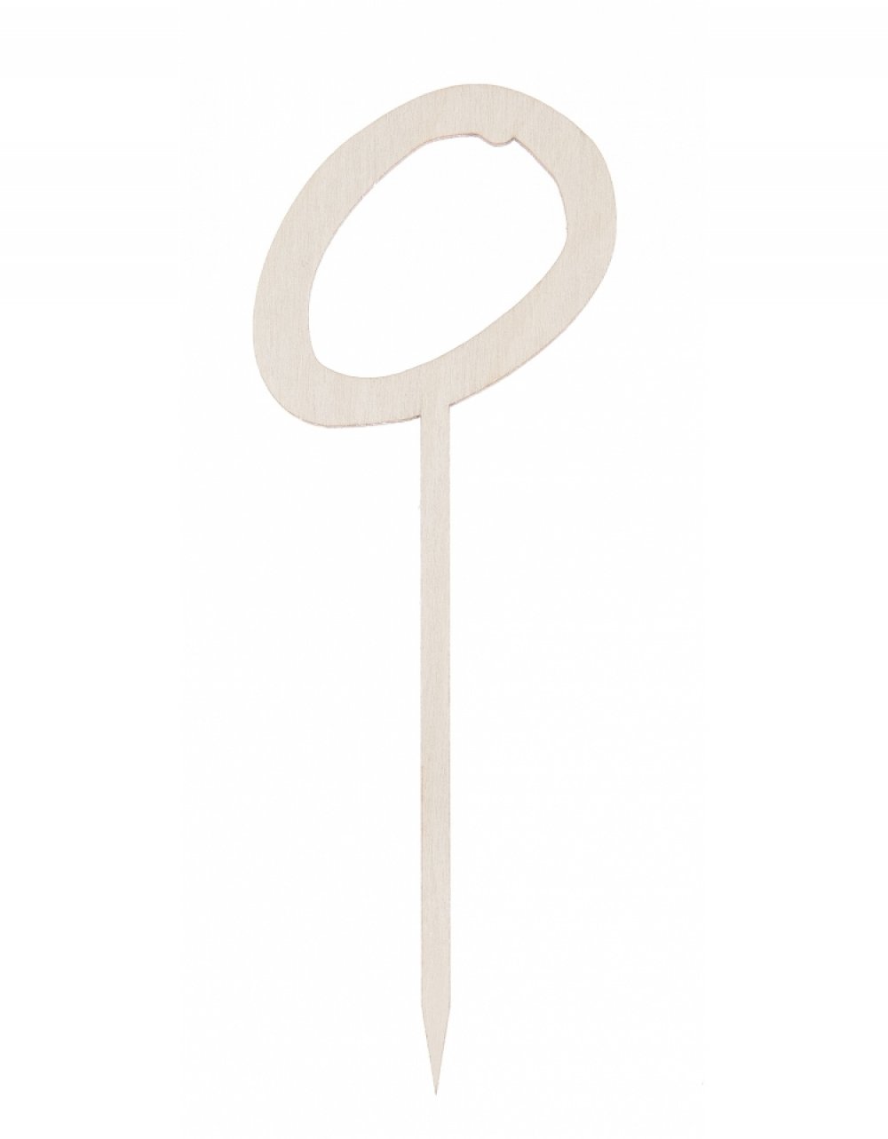 Dřevěná zapichovací číslice NULA 17x6 cm