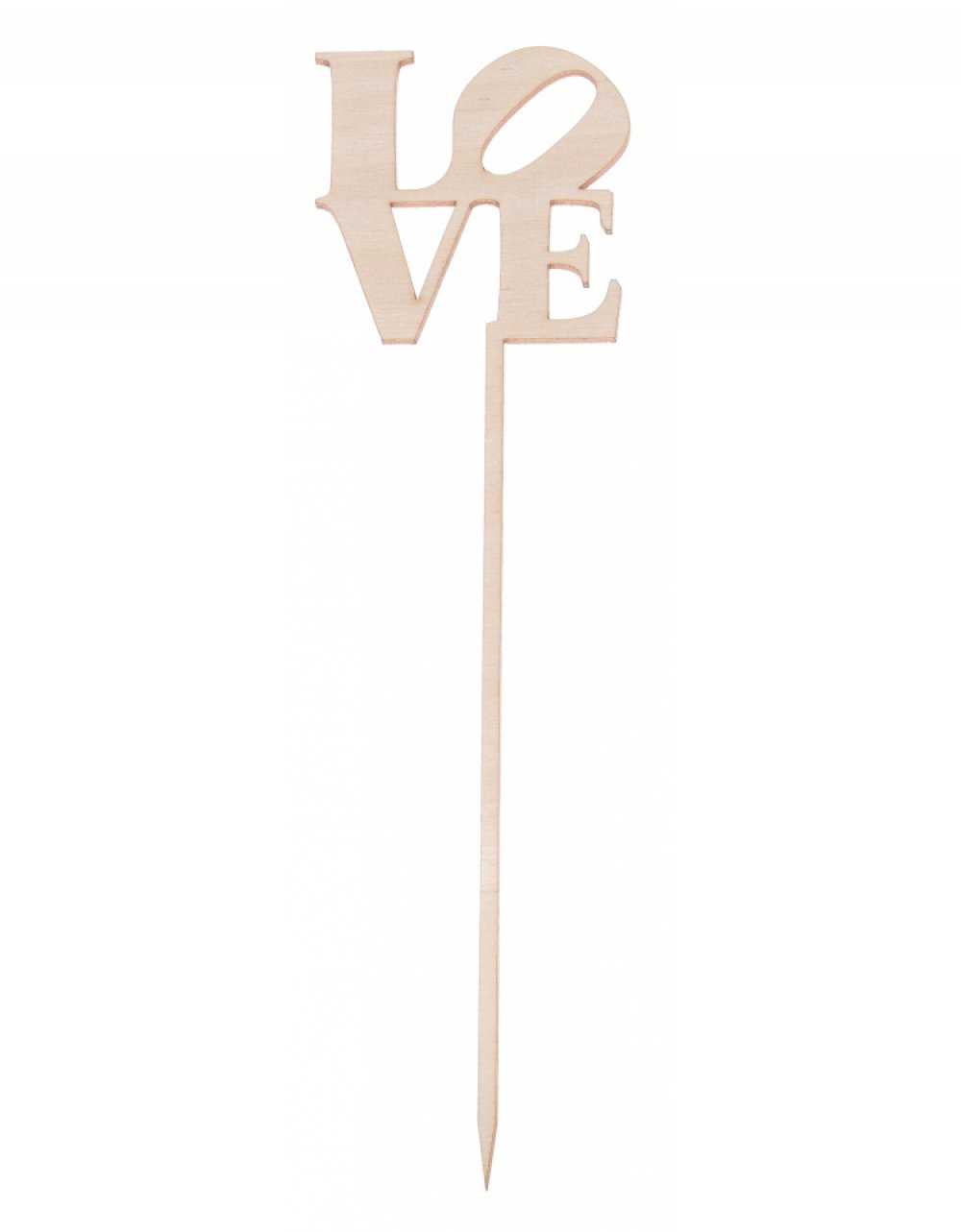 Dřevěná zapichovací ozdoba LOVE 21x12 cm