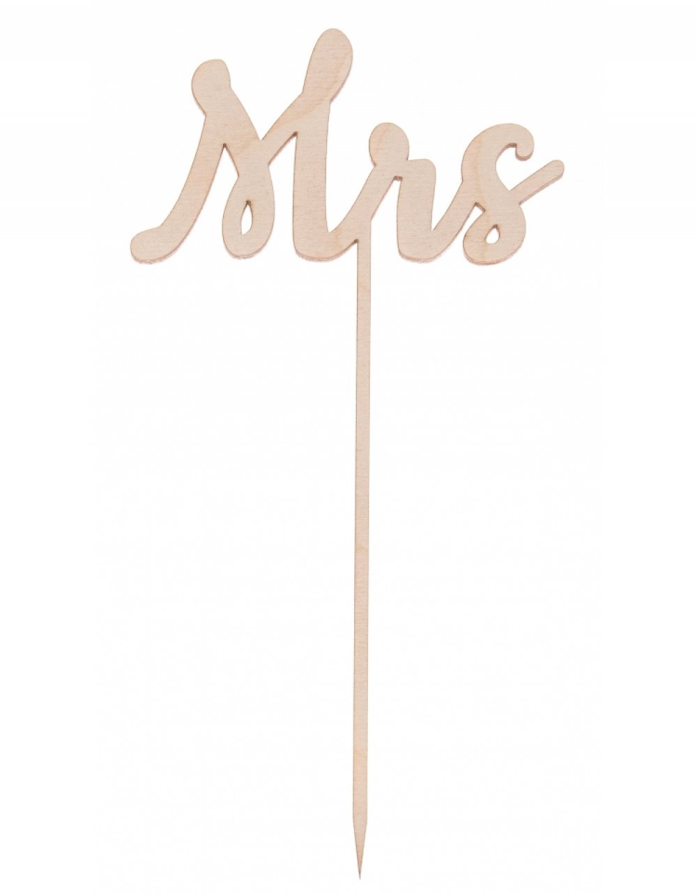 Dřevěná zapichovací ozdoba Mrs 22x11 cm