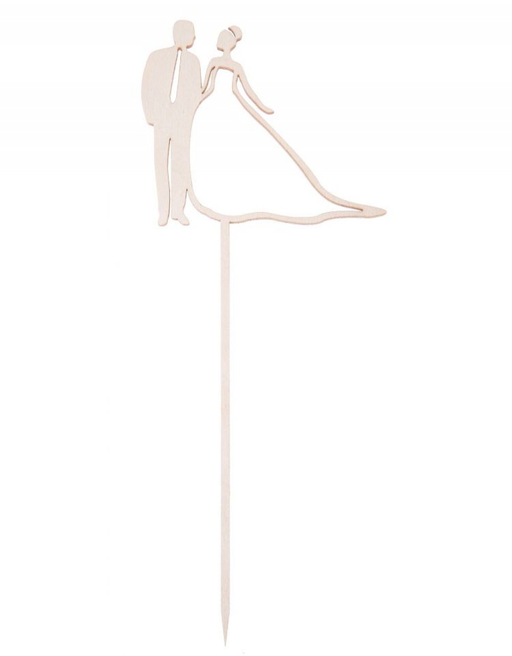 Dřevěná zapichovací ozdoba ŽENICH S NEVĚSTOU 25x10 cm