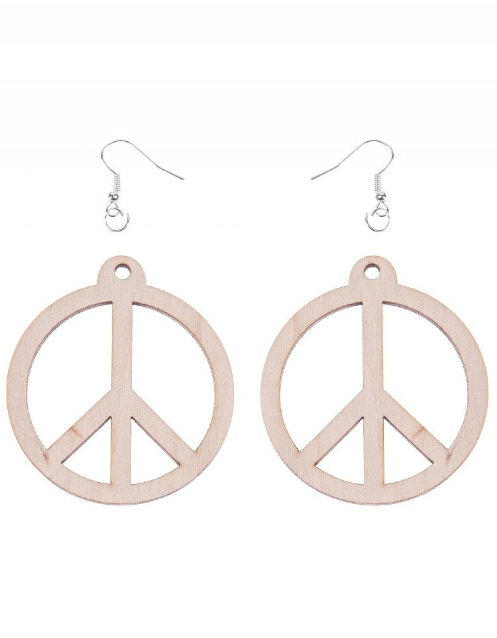 Dřevěné náušnice HIPPIE ø4 cm