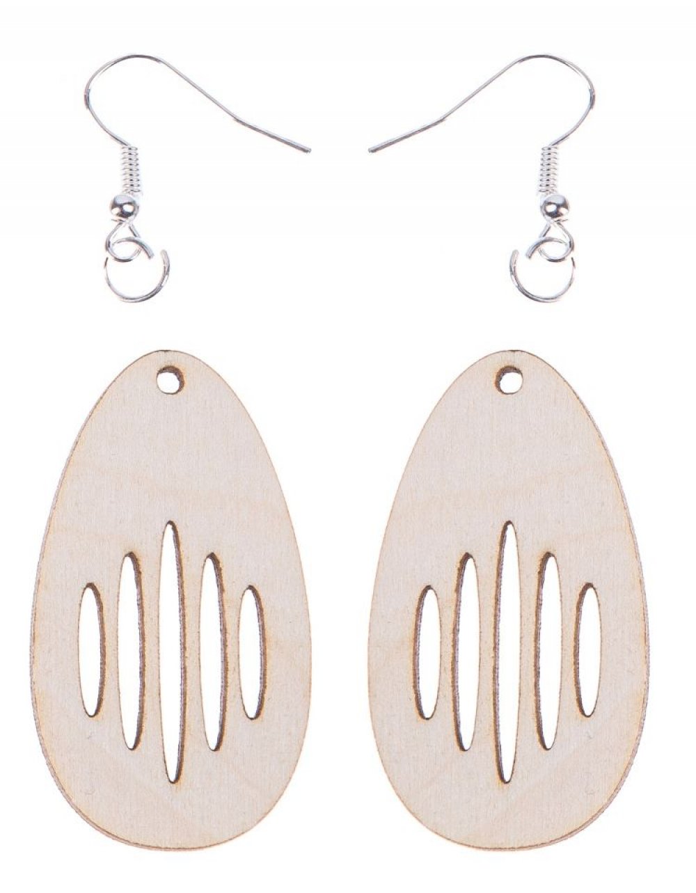 Dřevěné náušnice OZDOBNÁ VAJÍČKA 4,5 cm