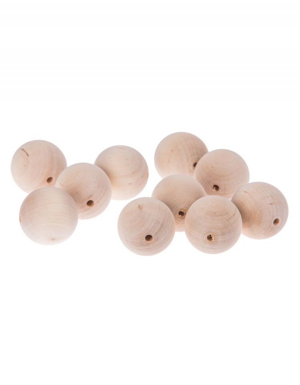 Dřevěné navlékací korálky ø4 cm, sada 10ks