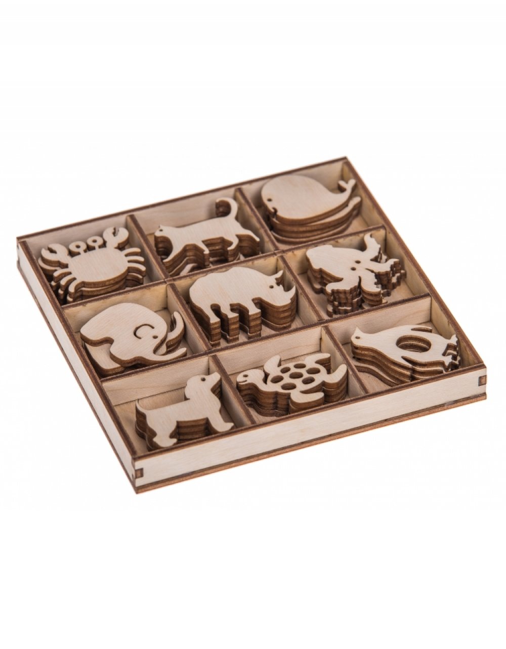 Dřevěné ozdoby k dekoraci - dekorační sada ZVÍŘÁTKA