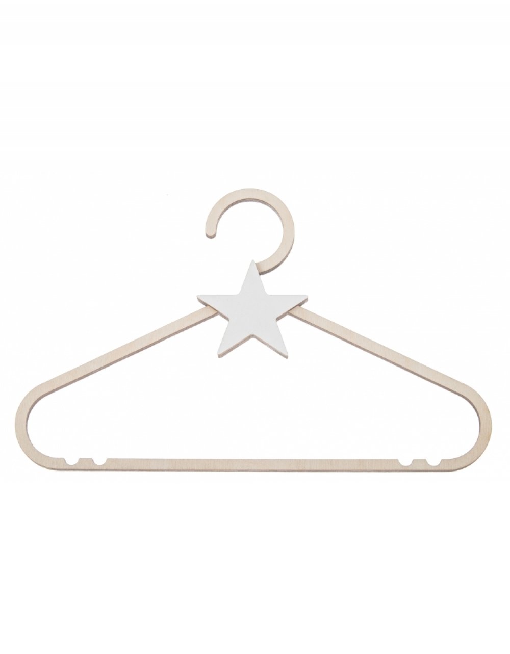 Dřevěné ramínko na šaty BÍLÁ HVĚZDA 35x17 cm