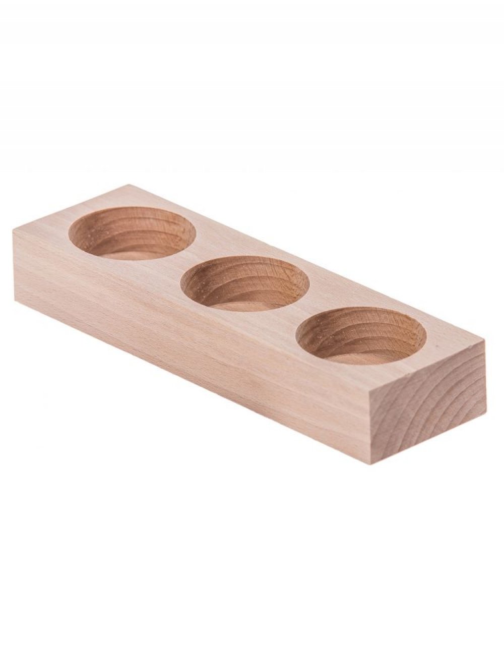 Dřevěný svícen 16x5x2 cm, bukové dřevo