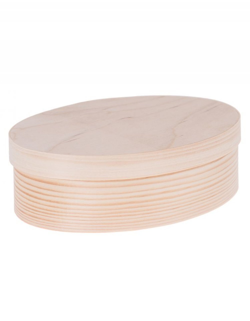 Oválná dřevěná krabička s víčkem