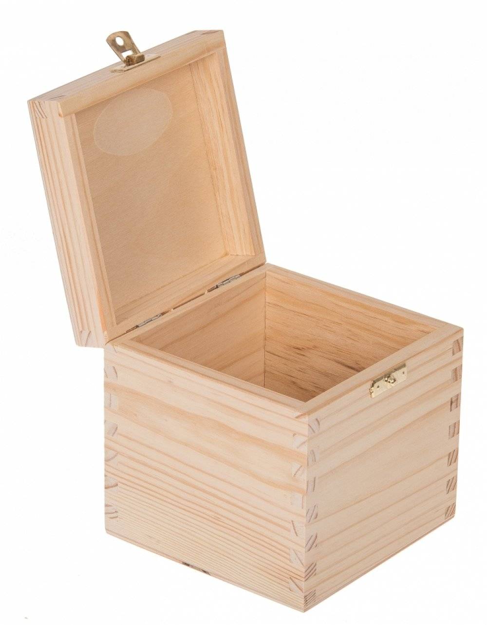 Přírodní dřevěná dárková krabička 13x13x13,5 cm